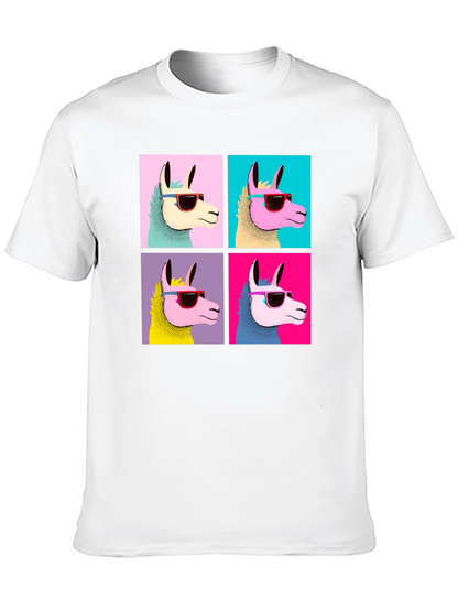 Camiseta Negra con Diseño de Llamas Pop Art