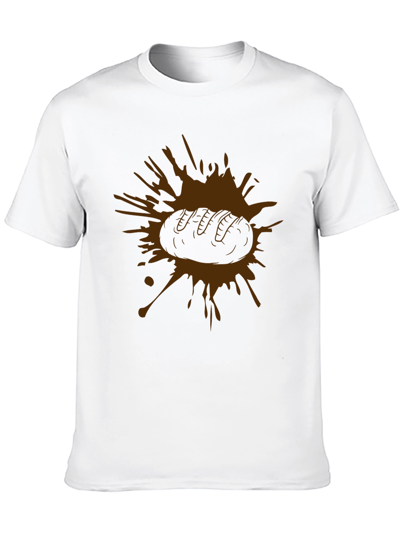 Camiseta Hombre Diseño Pan Divertido Algodón