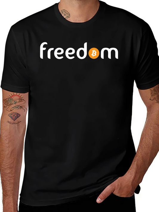 Camiseta Negra Freedom Bitcoin para Hombre