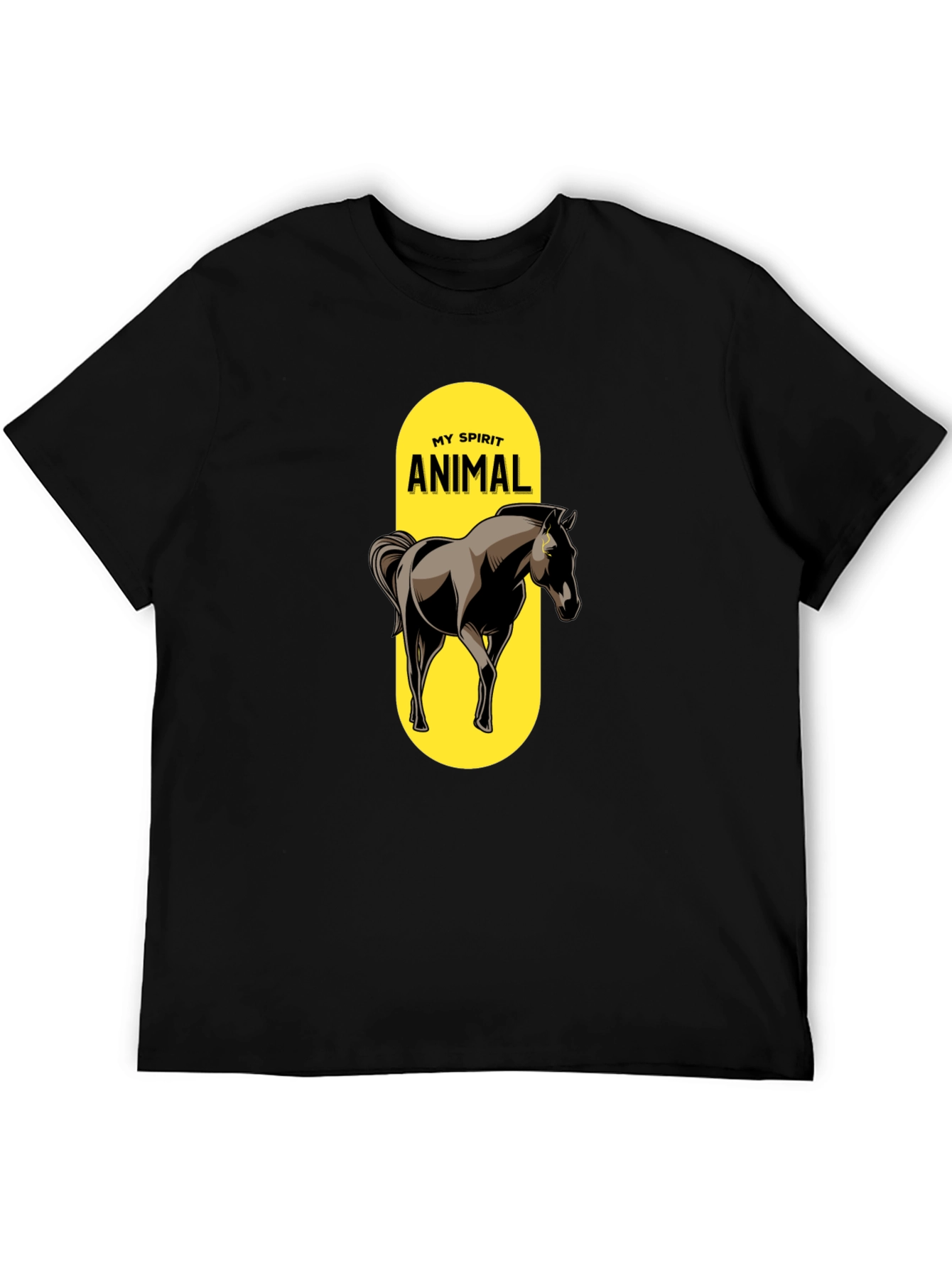 Camiseta Negra Mi Animal Espiritual Caballo