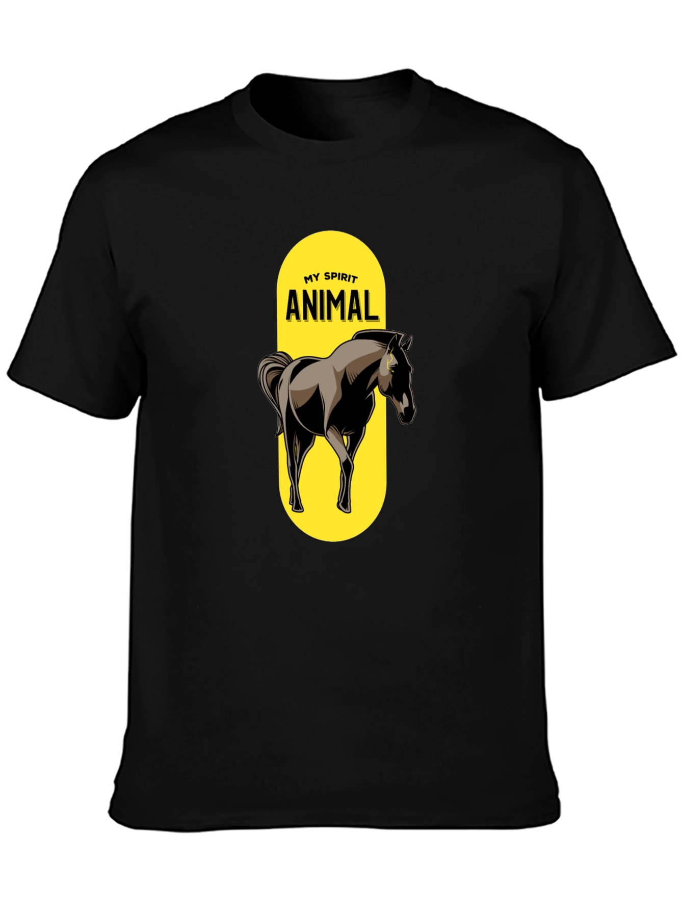 Camiseta Negra Mi Animal Espiritual Caballo