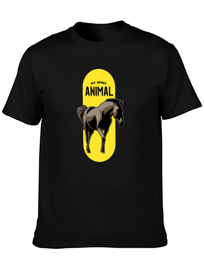Camiseta Negra Mi Animal Espiritual Caballo
