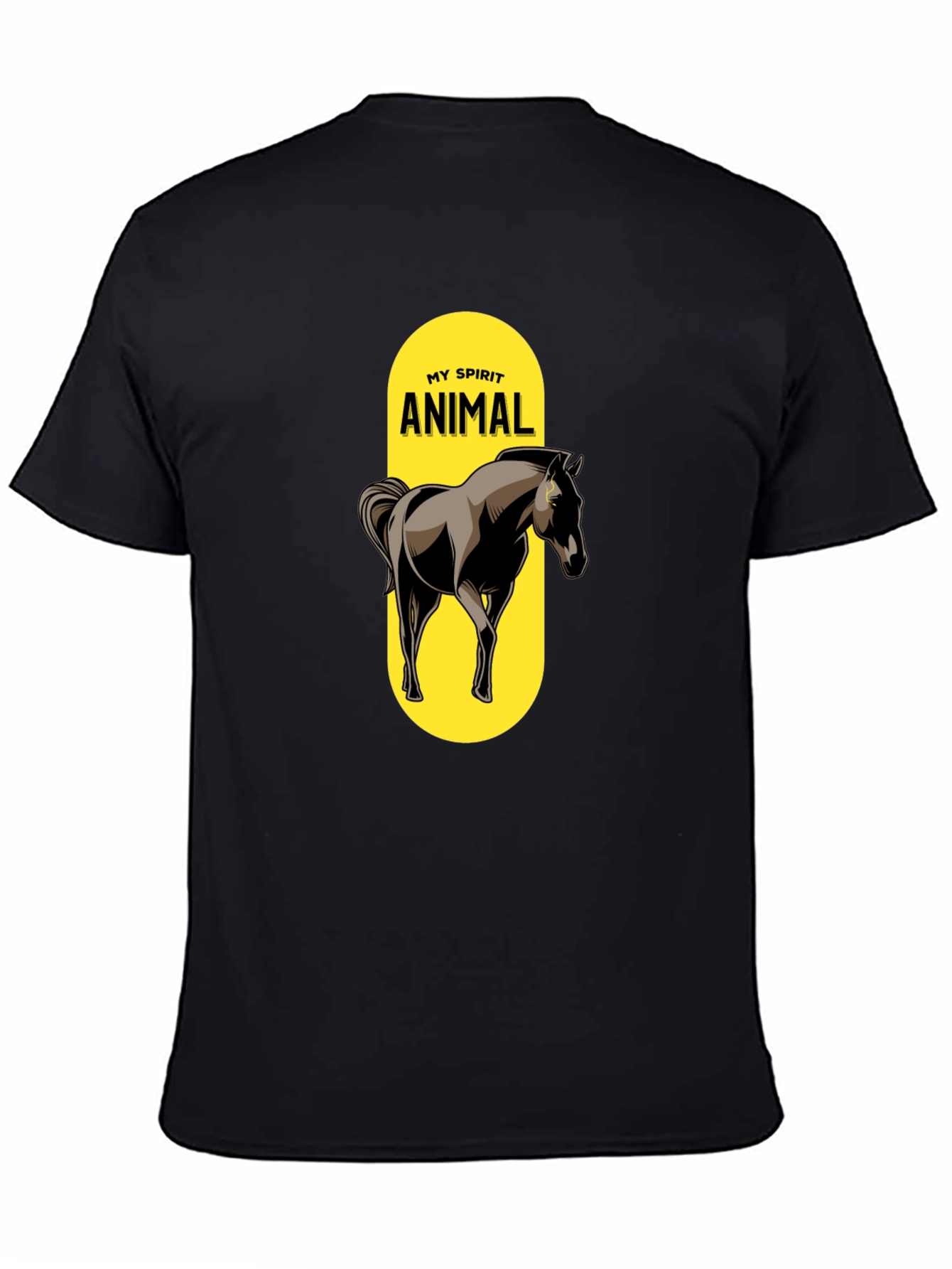 Camiseta Negra Mi Animal Espiritual Caballo