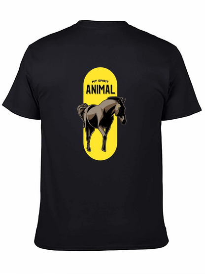 Camiseta Negra Mi Animal Espiritual Caballo