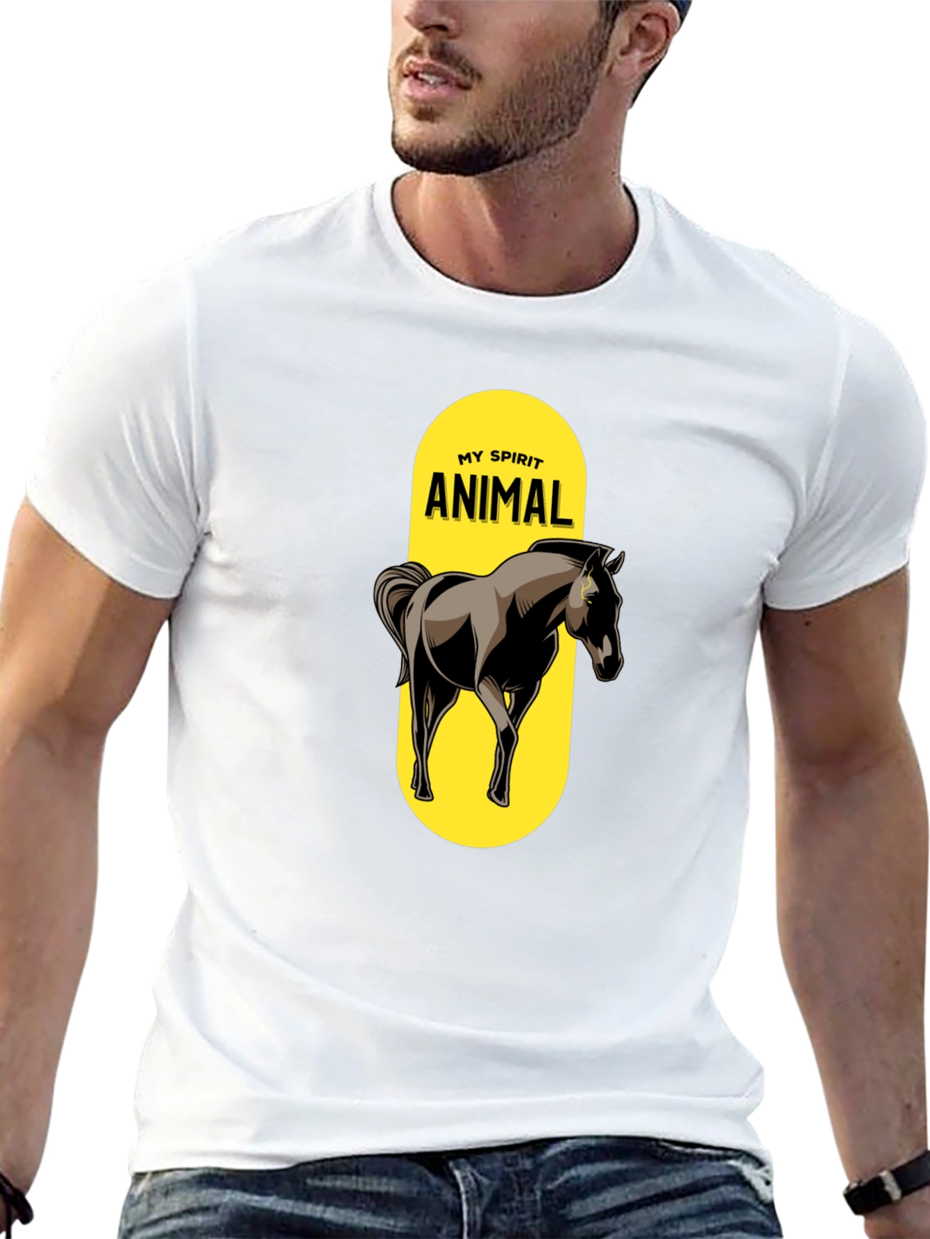 Camiseta Negra Mi Animal Espiritual Caballo