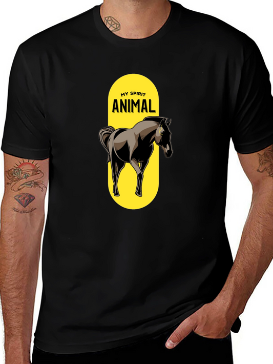 Camiseta Negra Mi Animal Espiritual Caballo