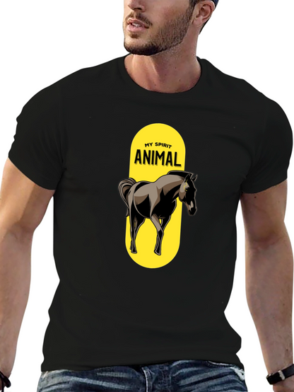 Camiseta Negra Mi Animal Espiritual Caballo
