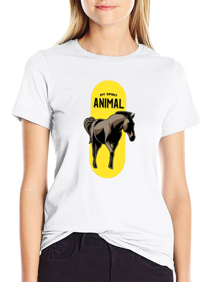 Camiseta Negra Mi Animal Espiritual Caballo