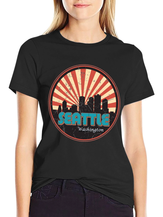 Camiseta Negra Seattle Vintage