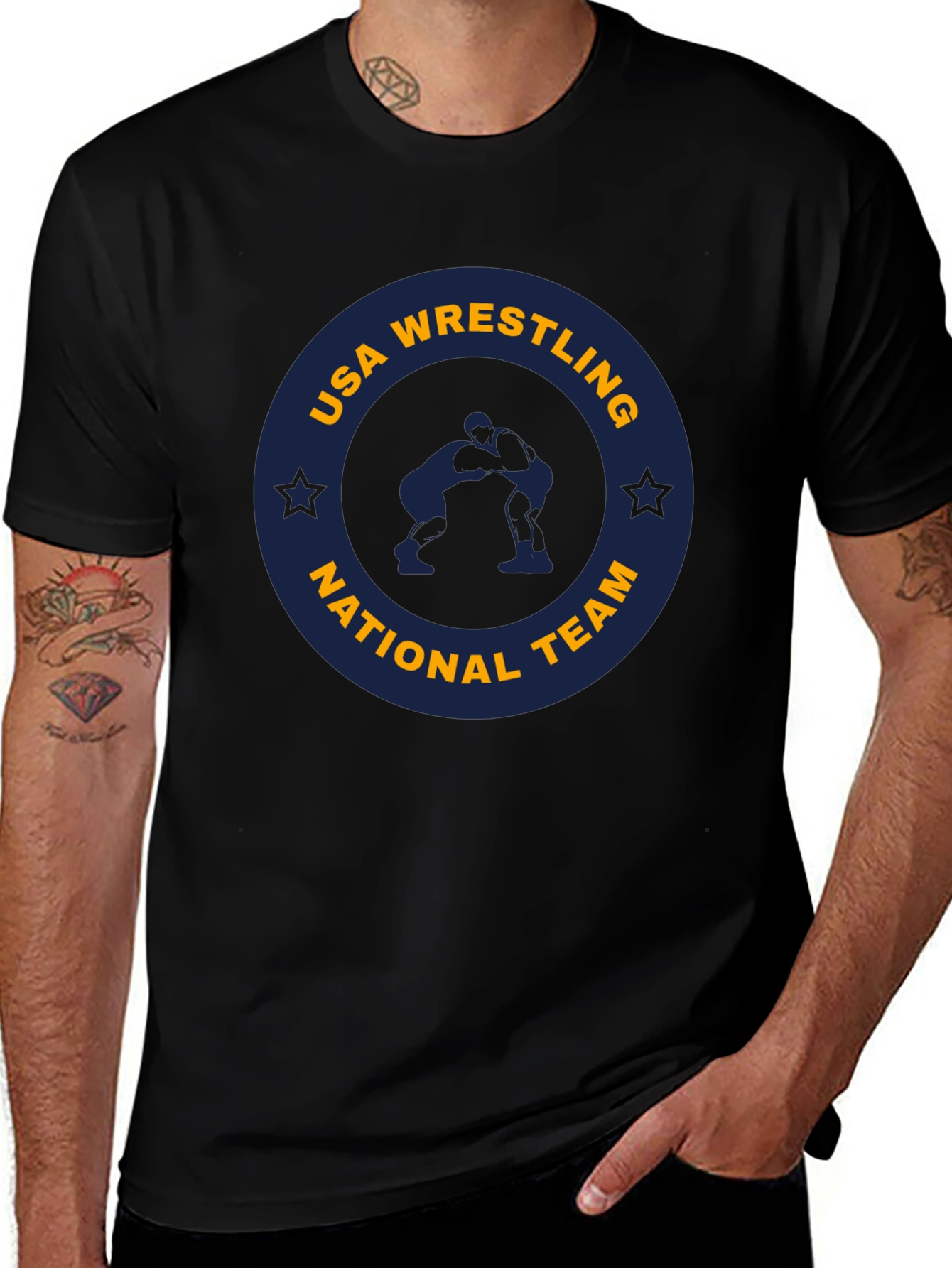 Camiseta Negra USA Wrestling National Team
