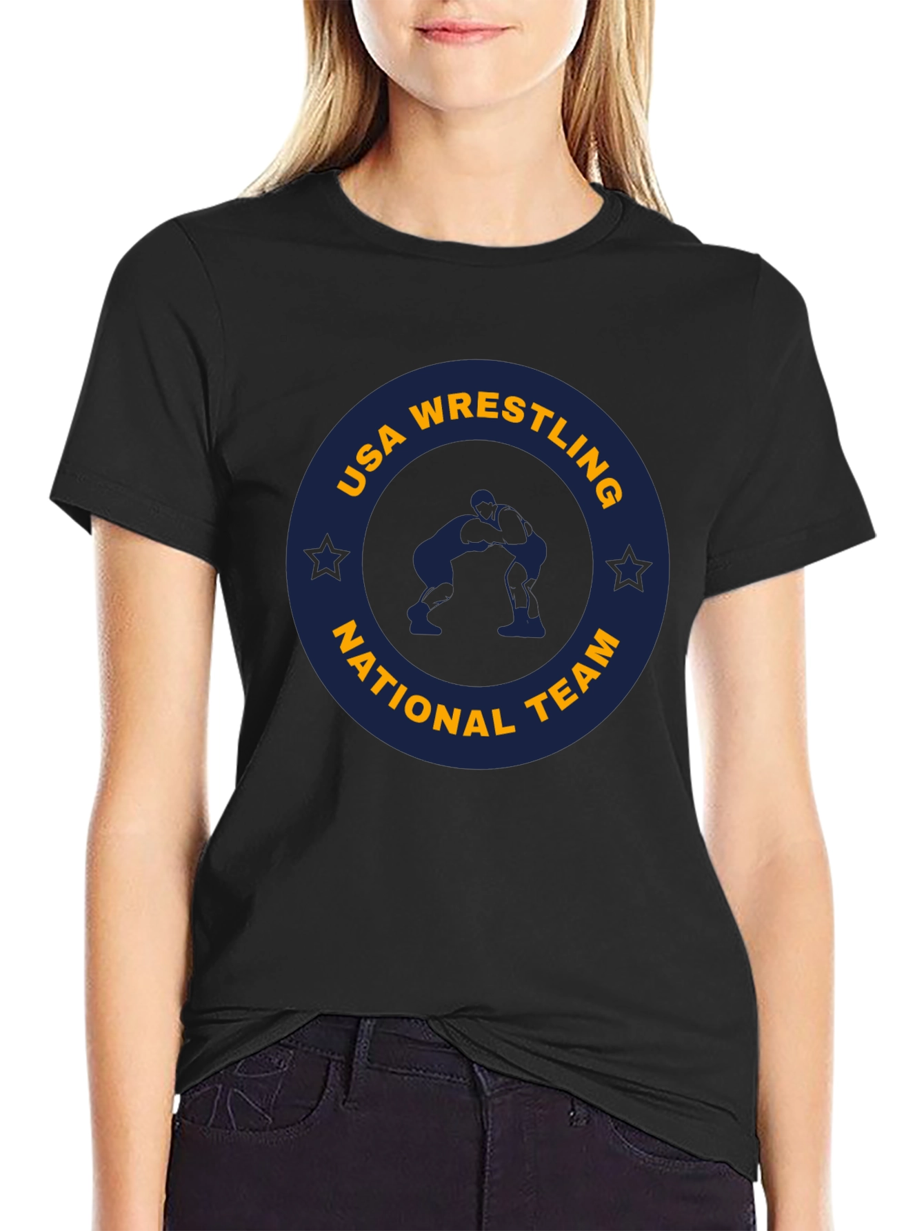 Camiseta Negra USA Wrestling National Team