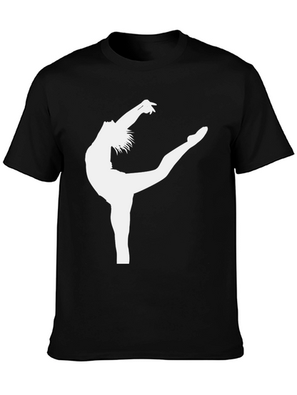 Camiseta Negra con Silueta de Bailarina