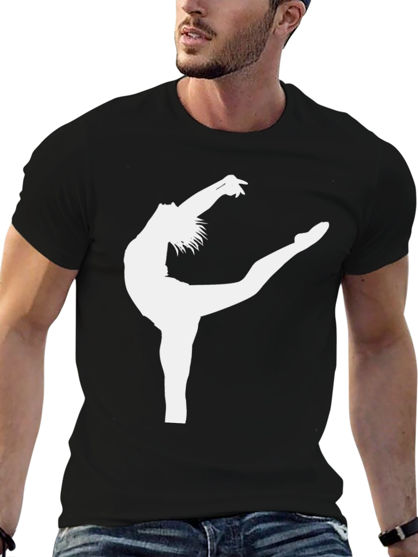 Camiseta Negra con Silueta de Bailarina
