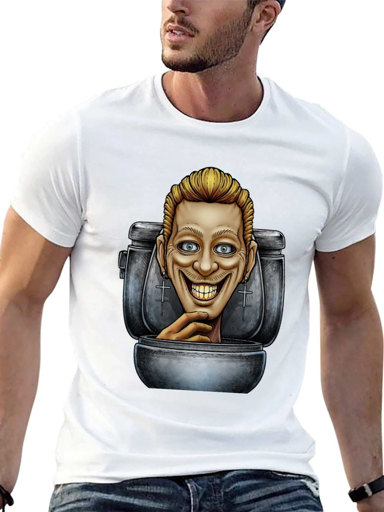 Camiseta Negra con Diseño Humorístico