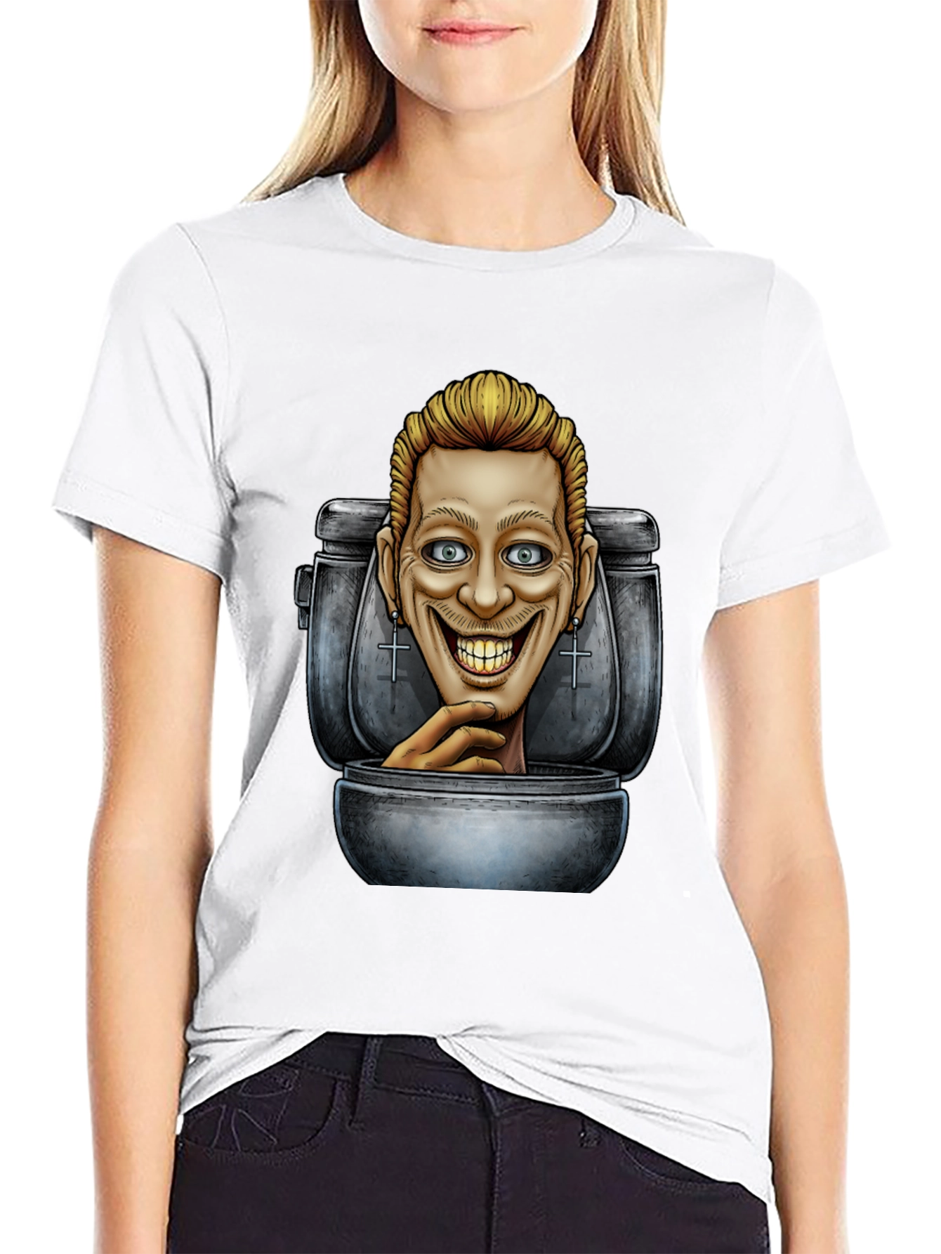 Camiseta Negra con Diseño Humorístico