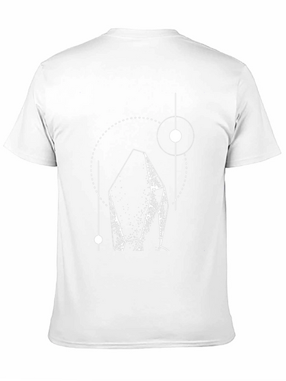 Camiseta Negra con Diseño Geométrico de Cristal