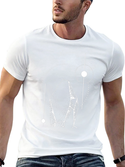Camiseta Negra con Diseño Geométrico de Cristal
