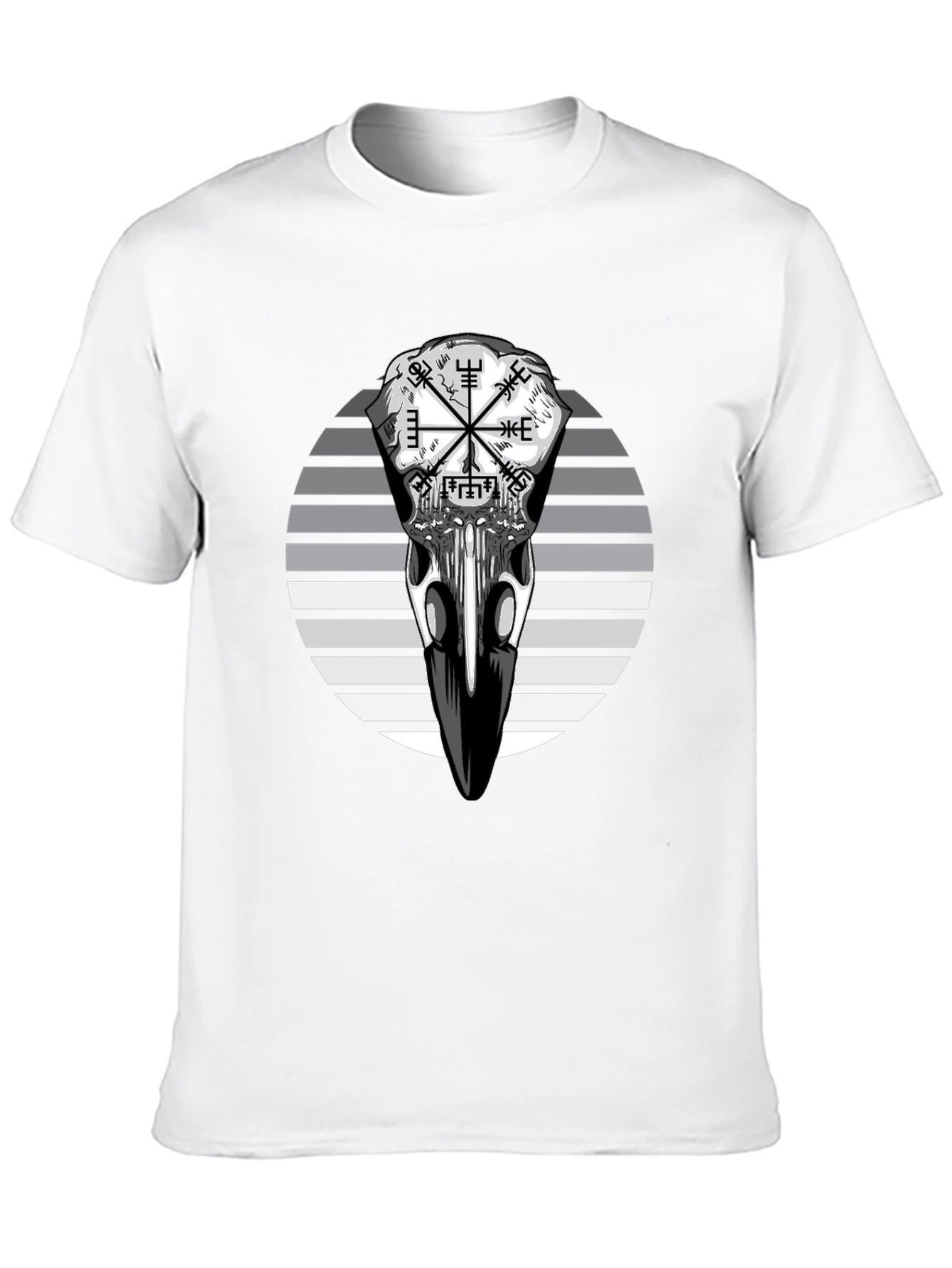 Camiseta Negra Cráneo de Cuervo Vikingo