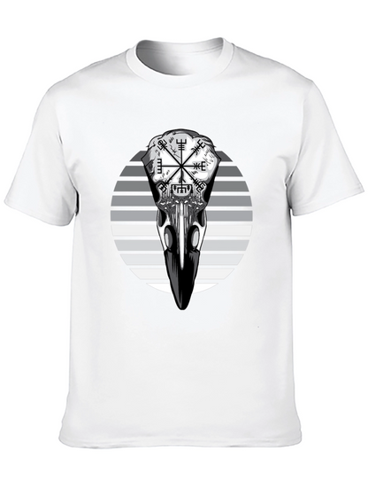 Camiseta Negra Cráneo de Cuervo Vikingo