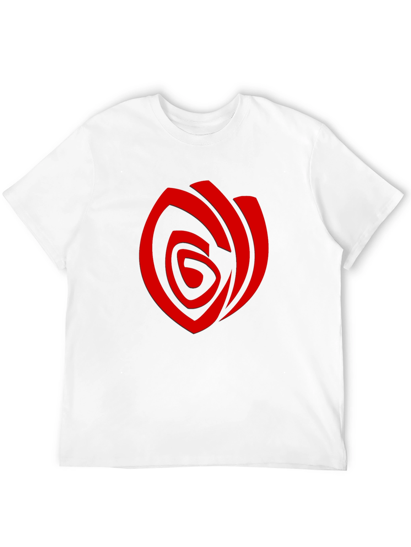 Camiseta Negra con Diseño Abstracto Rojo