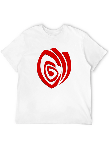 Camiseta Negra con Diseño Abstracto Rojo