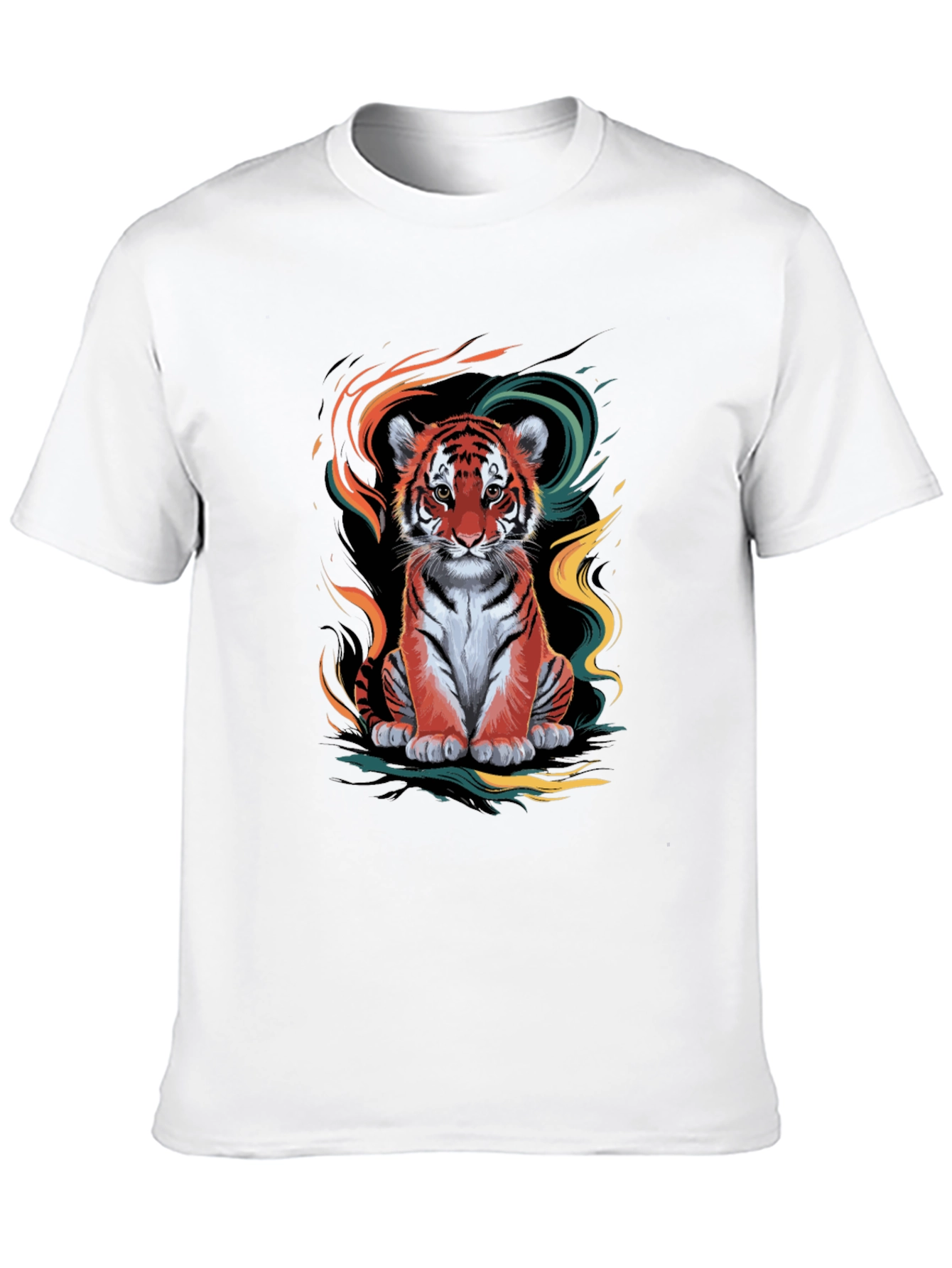 Camiseta Negra con Diseño de Tigre