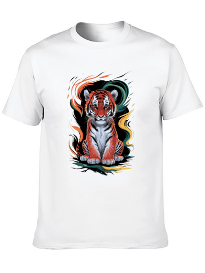 Camiseta Negra con Diseño de Tigre