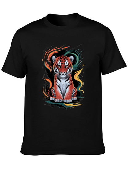 Camiseta Negra con Diseño de Tigre