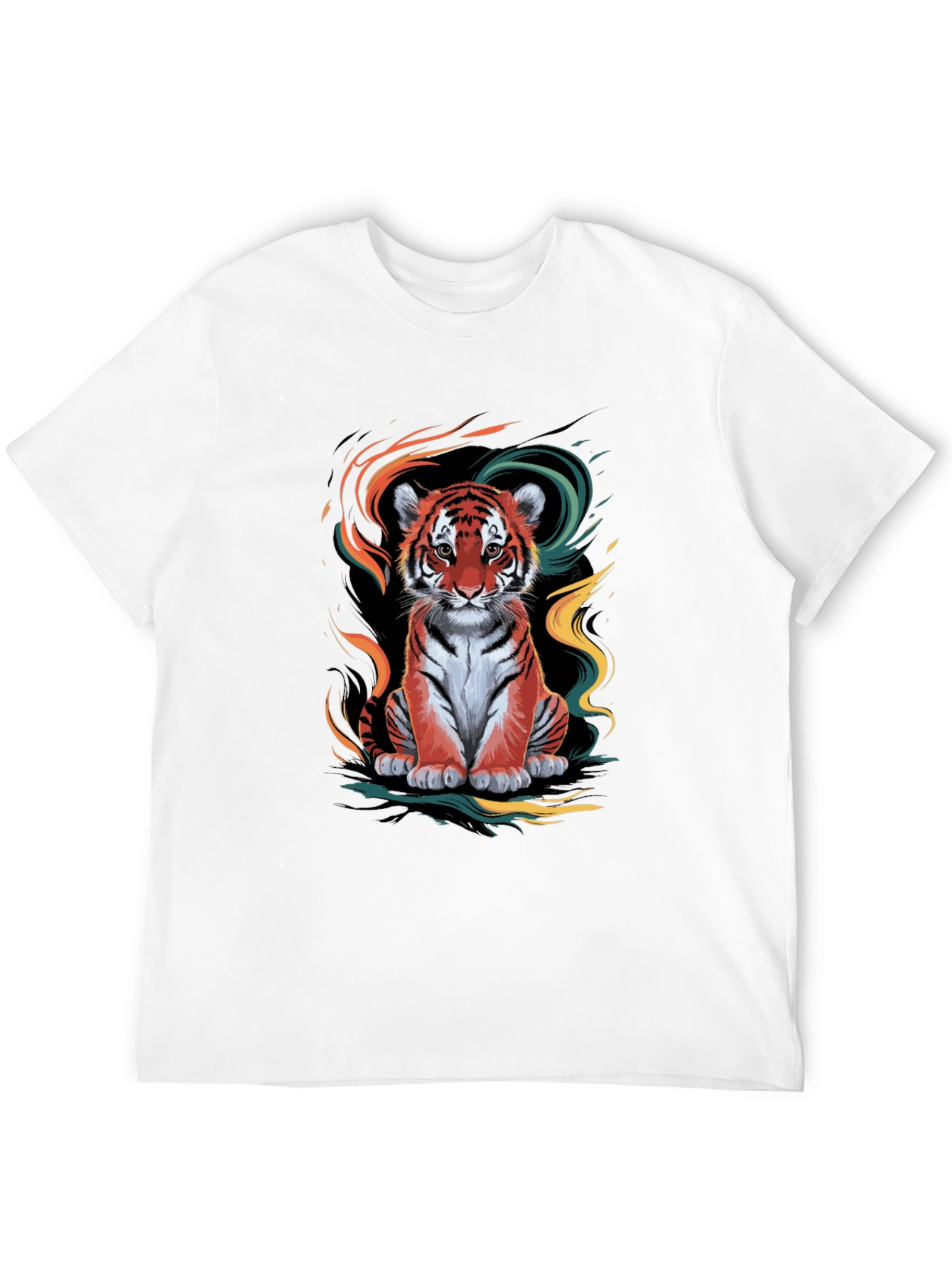 Camiseta Negra con Diseño de Tigre