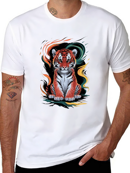 Camiseta Negra con Diseño de Tigre