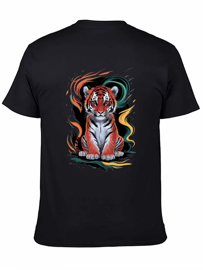 Camiseta Negra con Diseño de Tigre