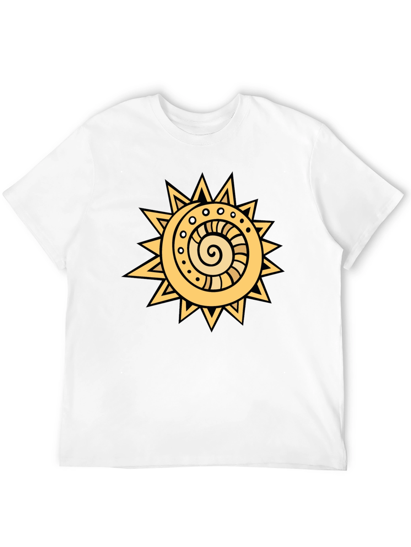 Camiseta Negra con Sol Estilizado