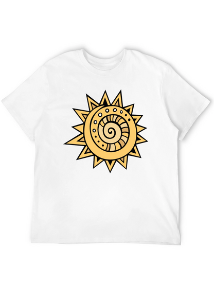 Camiseta Negra con Sol Estilizado