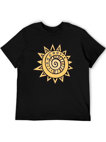 Camiseta Negra con Sol Estilizado