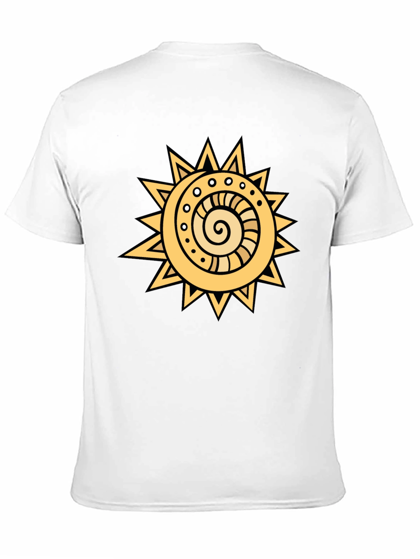 Camiseta Negra con Sol Estilizado