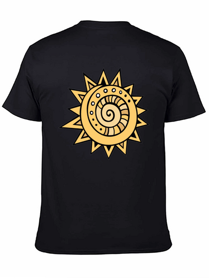 Camiseta Negra con Sol Estilizado
