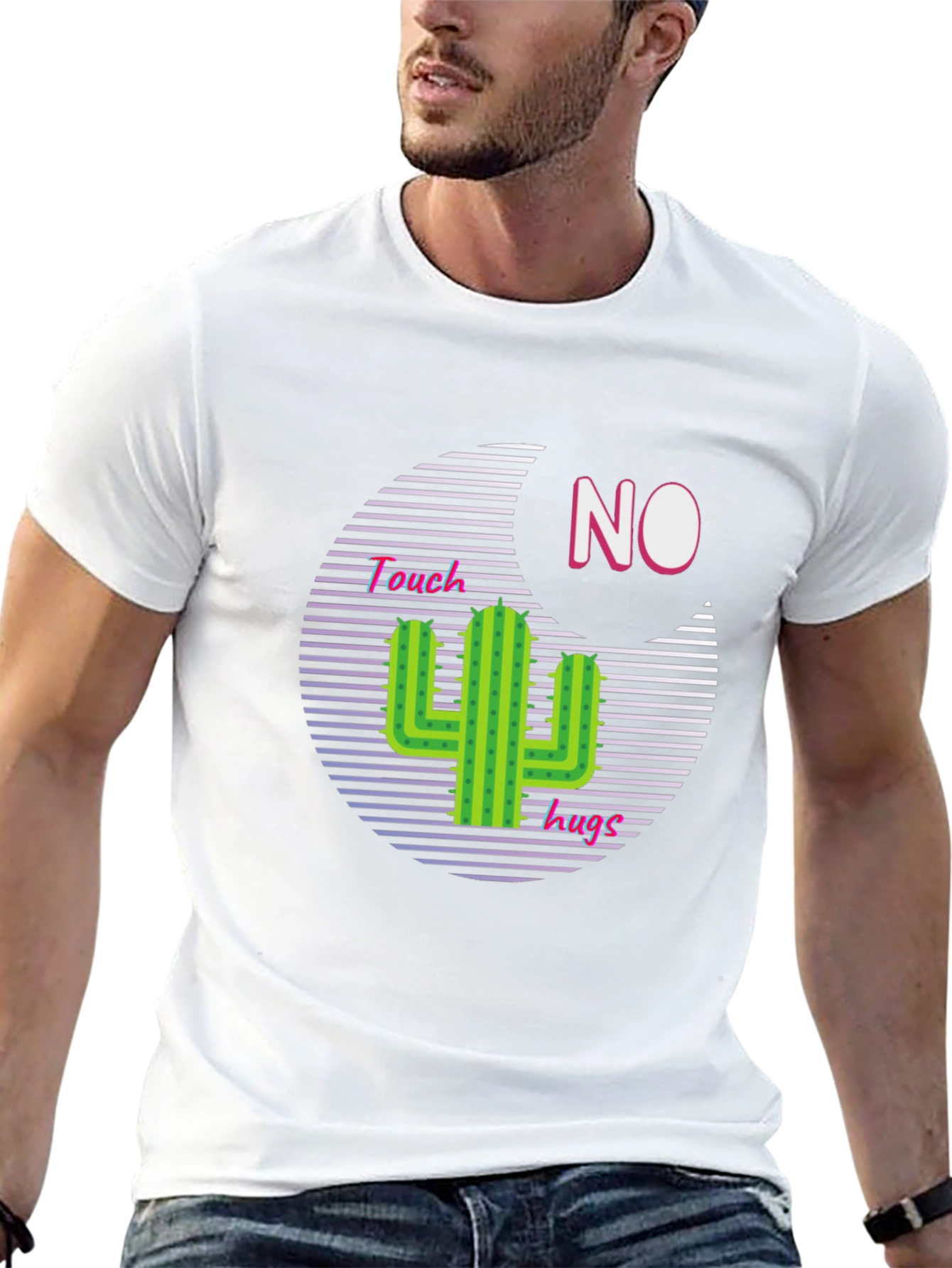 Camiseta Negra con Diseño Cactus No Touchy