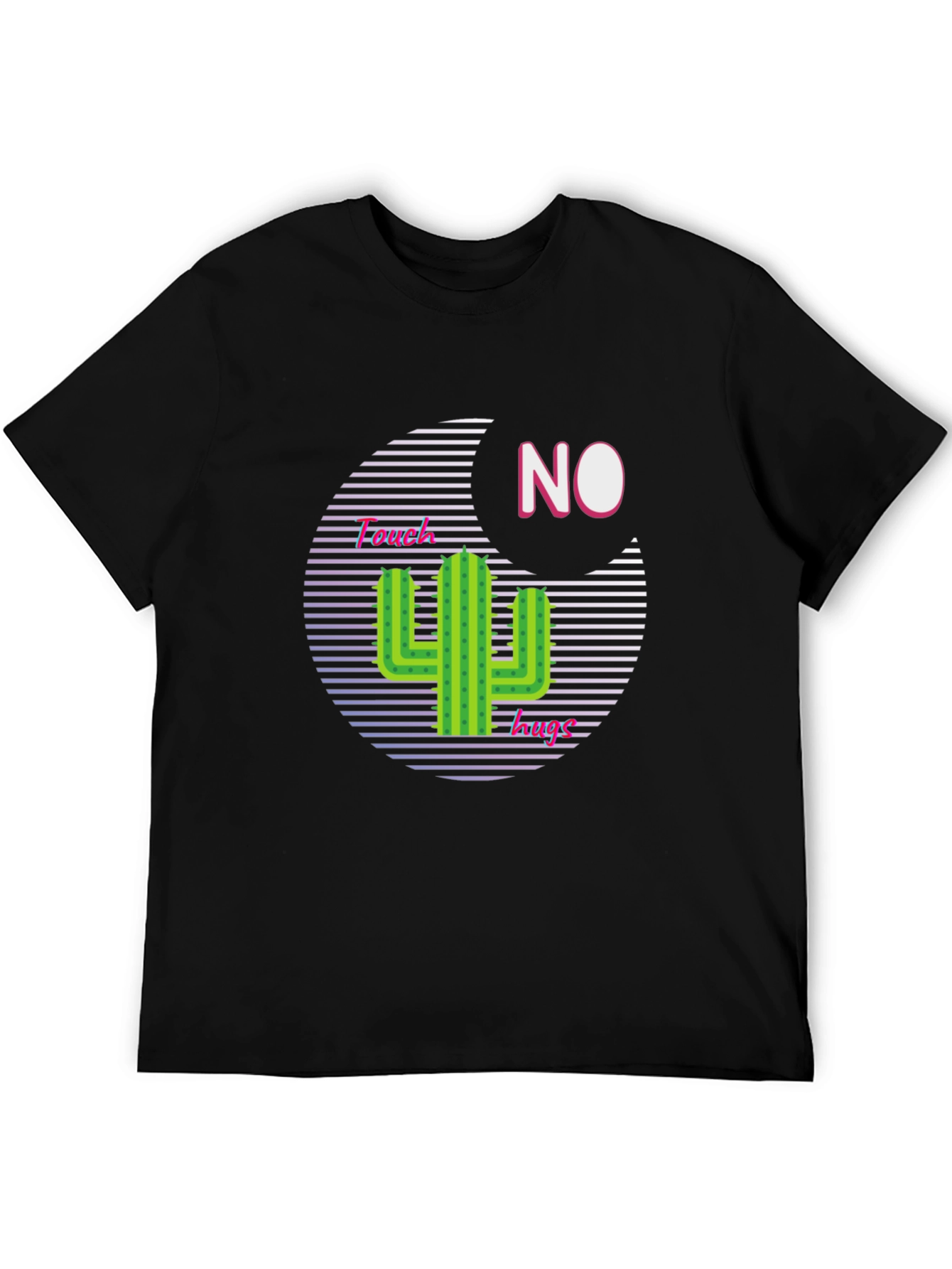 Camiseta Negra con Diseño Cactus No Touchy
