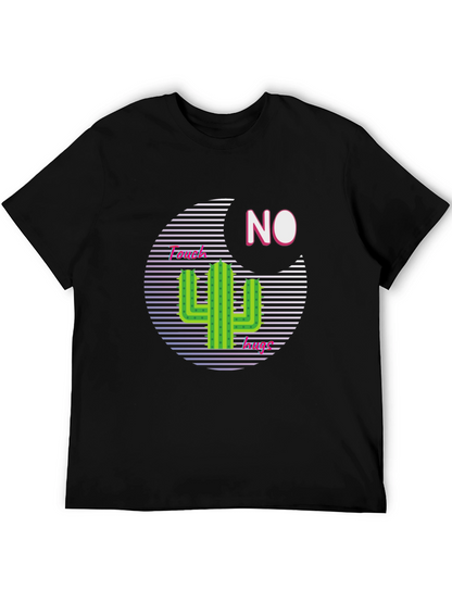 Camiseta Negra con Diseño Cactus No Touchy