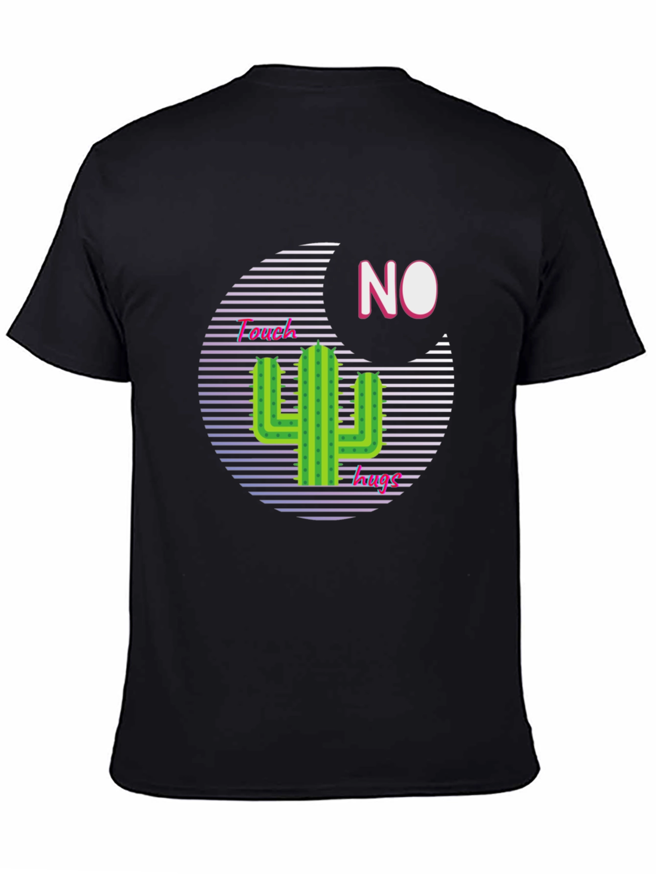 Camiseta Negra con Diseño Cactus No Touchy