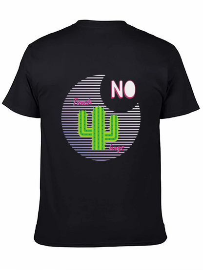 Camiseta Negra con Diseño Cactus No Touchy