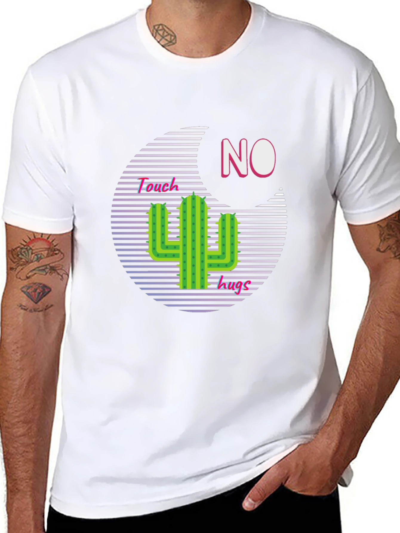 Camiseta Negra con Diseño Cactus No Touchy