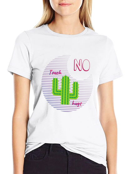Camiseta Negra con Diseño Cactus No Touchy