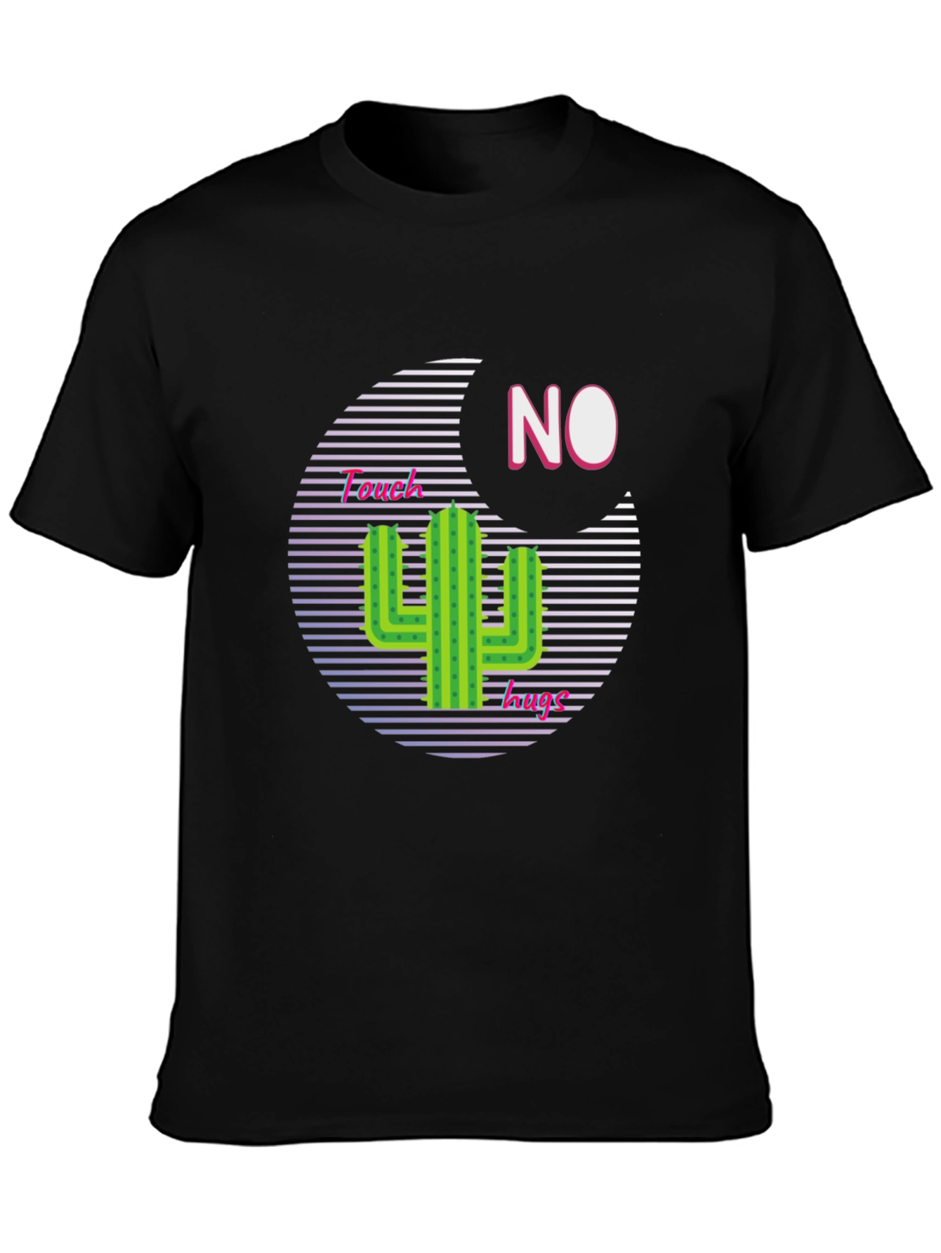 Camiseta Negra con Diseño Cactus No Touchy