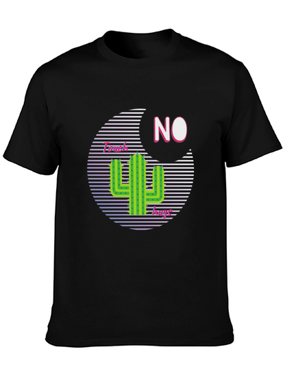 Camiseta Negra con Diseño Cactus No Touchy
