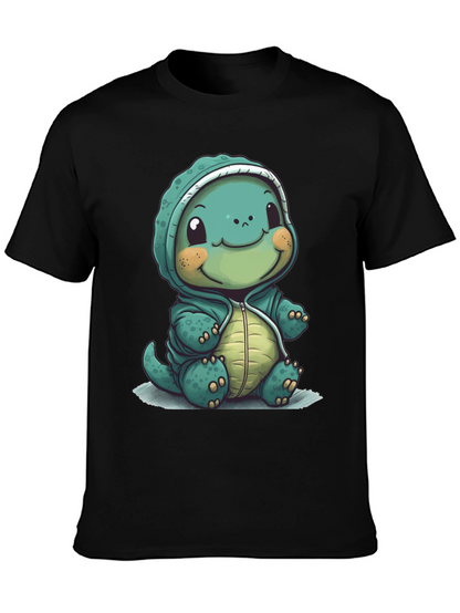 Camiseta Negra con Diseño de Tortuga Adorable
