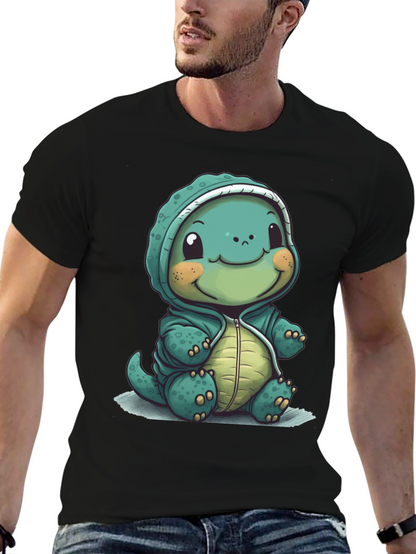 Camiseta Negra con Diseño de Tortuga Adorable