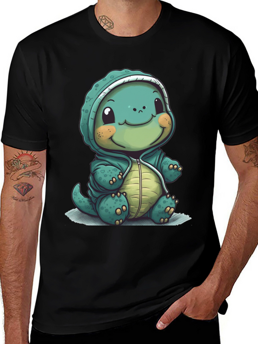 Camiseta Negra con Diseño de Tortuga Adorable