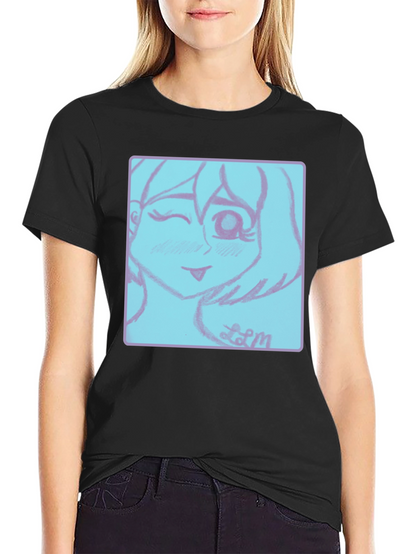 Camiseta Negra con Diseño Anime