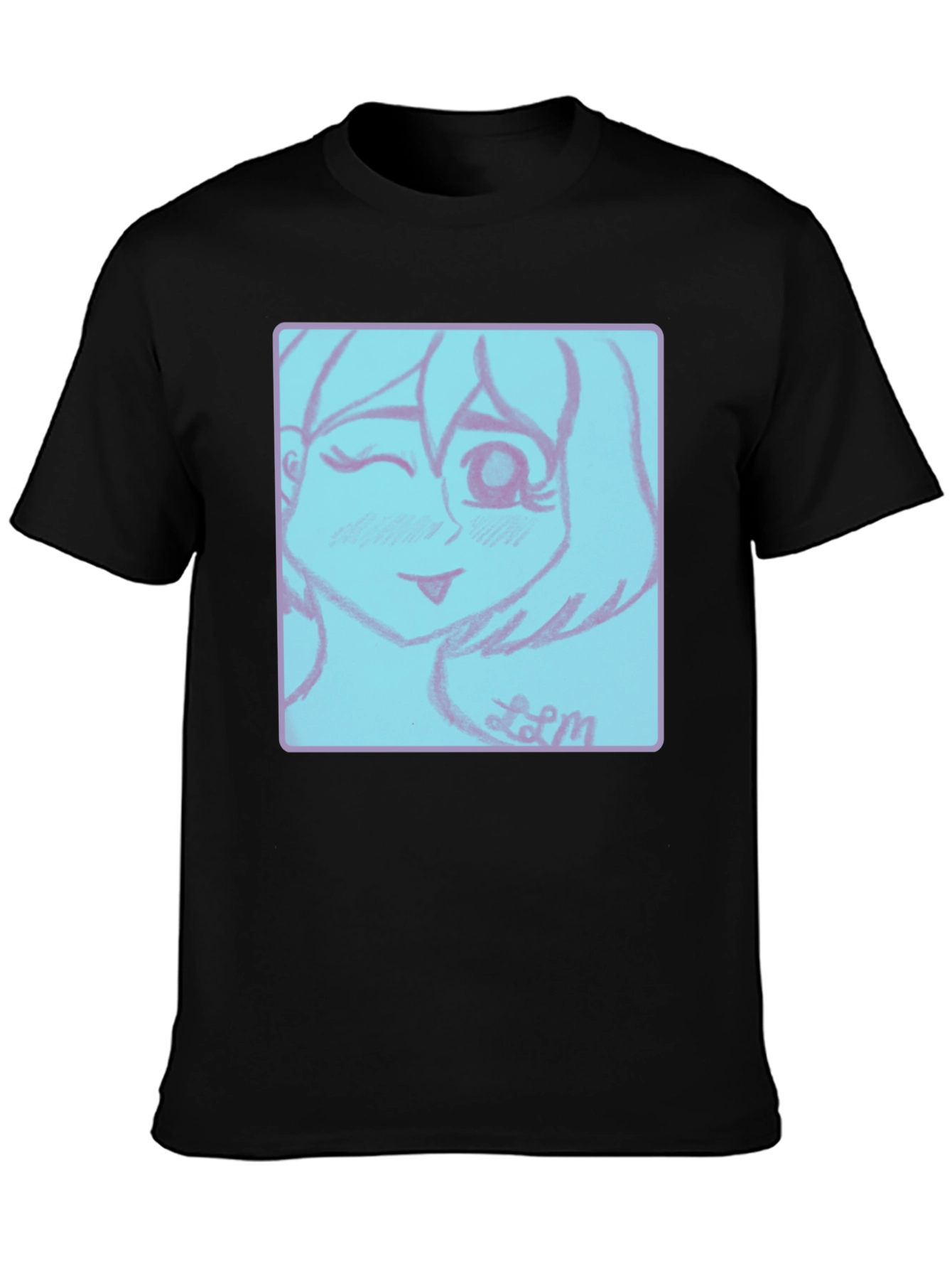 Camiseta Negra con Diseño Anime